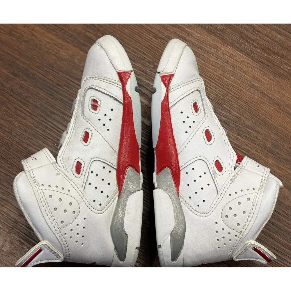 Nike Air Jordan 6 Retro Kids Boys Size 9C White Red Athletic Shoes Sneakers
